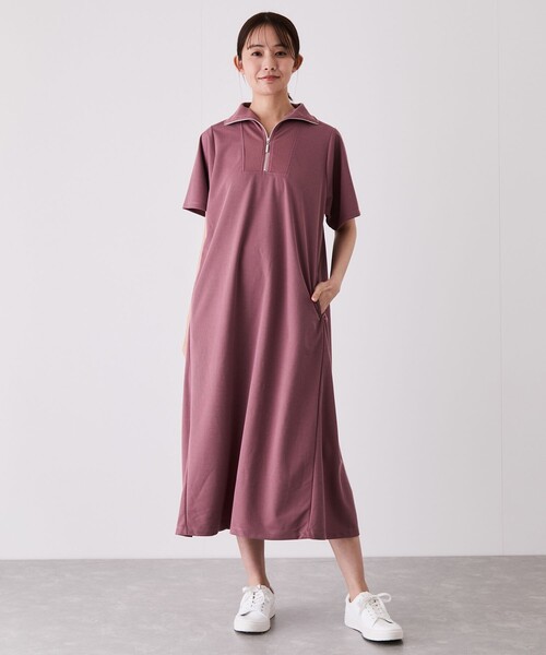 Jayro（ジャイロ）の「ハーフジップワンピース（ワンピース・レディース・ピンク/チャコールグレー/ブラック/ブルー・M）」の22枚目の写真