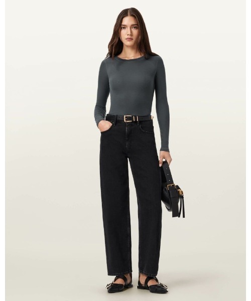 ALLSAINTS(オールセインツ)の「RINA LONG SLEEVE CREW NECK T-SHIRT | RINA 長袖 クルー ネック Tシャツ(Tシャツ/カットソー・レディース・グレー系その他・XS/S/M)」の4枚目の写真