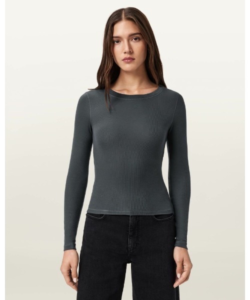 ALLSAINTS(オールセインツ)の「RINA LONG SLEEVE CREW NECK T-SHIRT | RINA 長袖 クルー ネック Tシャツ(Tシャツ/カットソー・レディース・グレー系その他・XS/S/M)」の5枚目の写真