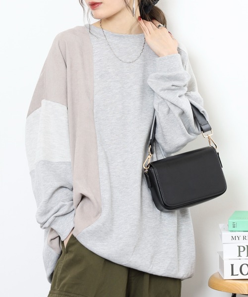 myke（ミーカ）の「myke TC裏毛コーデュロイ×ワッフル切替えチュニック（ワンピース・レディース・カーキ/テラコッタ/杢グレー/チャコール・M）」の9枚目の写真