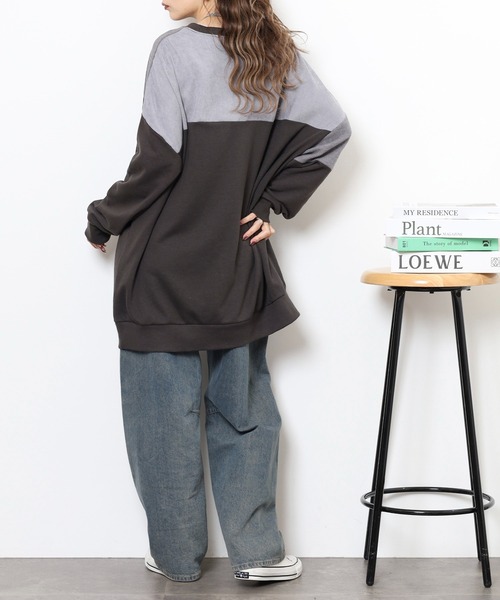 myke（ミーカ）の「myke TC裏毛コーデュロイ×ワッフル切替えチュニック（ワンピース・レディース・カーキ/テラコッタ/杢グレー/チャコール・M）」の18枚目の写真