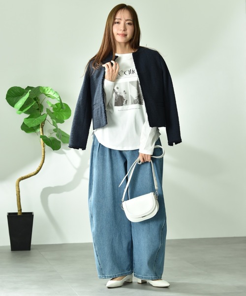 INTERPLANET（インタープラネット）の「【CLOCHE】カーブルーズデニム（デニムパンツ・レディース・ベージュ/サックスブルー・FREE）」の17枚目の写真