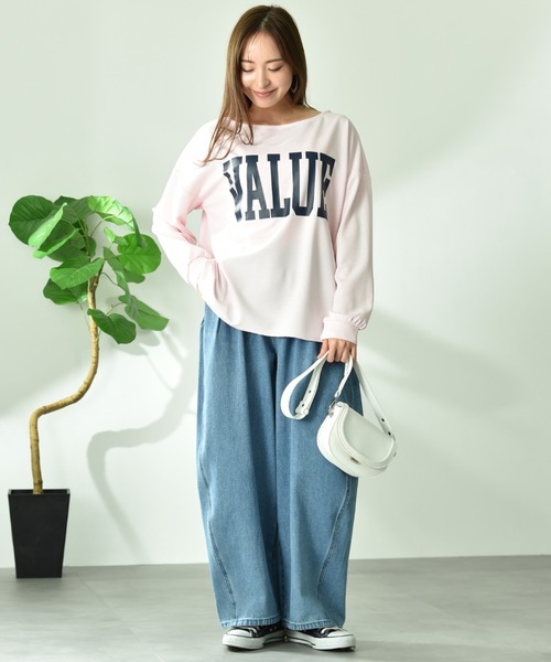 INTERPLANET（インタープラネット）の「【CLOCHE】カーブルーズデニム（デニムパンツ・レディース・ベージュ/サックスブルー・FREE）」の16枚目の写真