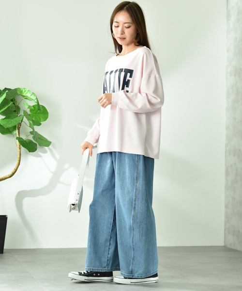 INTERPLANET（インタープラネット）の「【CLOCHE】カーブルーズデニム（デニムパンツ・レディース・ベージュ/サックスブルー・FREE）」の12枚目の写真