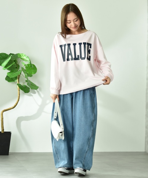 INTERPLANET（インタープラネット）の「【CLOCHE】カーブルーズデニム（デニムパンツ・レディース・ベージュ/サックスブルー・FREE）」の14枚目の写真