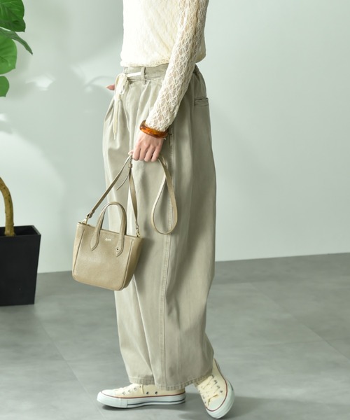 INTERPLANET（インタープラネット）の「【CLOCHE】カーブルーズデニム（デニムパンツ・レディース・ベージュ/サックスブルー・FREE）」の21枚目の写真