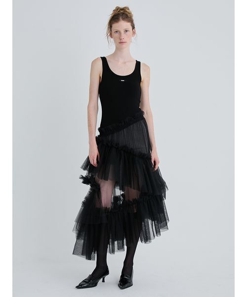 SORIN(ソリン )の「Tulle Docking Tank Dress/チュールドッキングタンクドレス(ワンピース・レディース・マルチ/ブラック/レッド・38)」の4枚目の写真