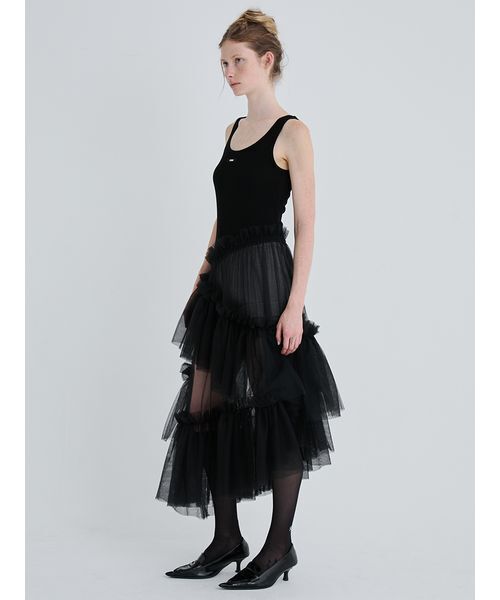 SORIN(ソリン )の「Tulle Docking Tank Dress/チュールドッキングタンクドレス(ワンピース・レディース・マルチ/ブラック/レッド・38)」の5枚目の写真