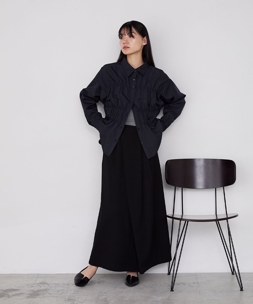 forksy.（フォルクシー）の「【forksy.】ピーチツイルラップデザインIラインロングスカート（スカート・レディース・ブラウン/ブラック・FREE）」の15枚目の写真