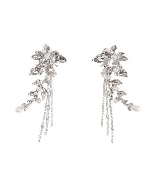 MERCURYDUO（マーキュリーデュオ）の「フラワーモチーフイヤリング（ピアス（両耳用）・レディース・シルバー/ゴールド・FREE）」の4枚目の写真