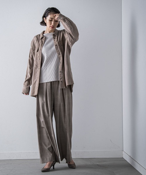 la.f…(ラエフ)の「"体型を気にせず着られる"リブカットソー≪手洗い可能≫(Tシャツ/カットソー・レディース・ホワイト/ベージュ・9号)」の19枚目の写真