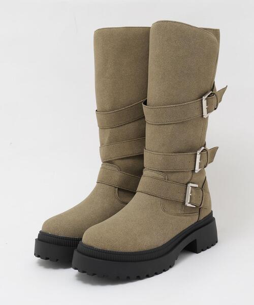 WEGO(ウィゴー)の「WEGO/サイドベルトロングブーツ(ブーツ・レディース・ブラック/ベージュ・SMALL/MEDIUM/LARGE)」の18枚目の写真