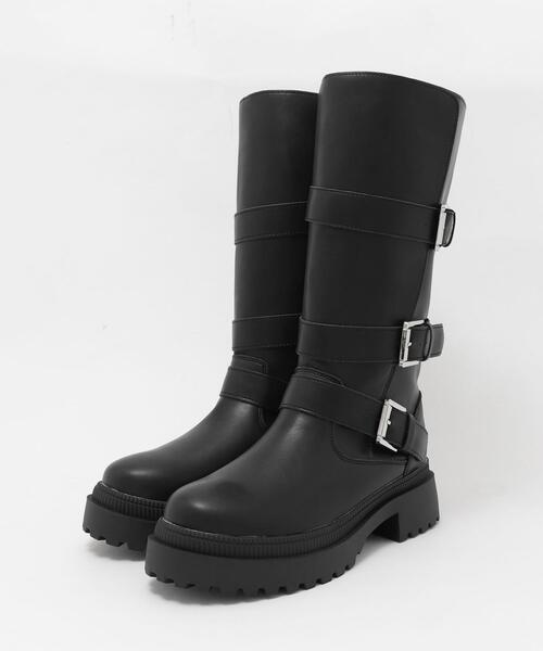 WEGO(ウィゴー)の「WEGO/サイドベルトロングブーツ(ブーツ・レディース・ブラック/ベージュ・SMALL/MEDIUM/LARGE)」の19枚目の写真