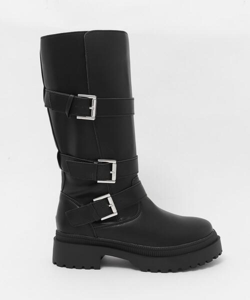 WEGO(ウィゴー)の「WEGO/サイドベルトロングブーツ(ブーツ・レディース・ブラック/ベージュ・SMALL/MEDIUM/LARGE)」の22枚目の写真