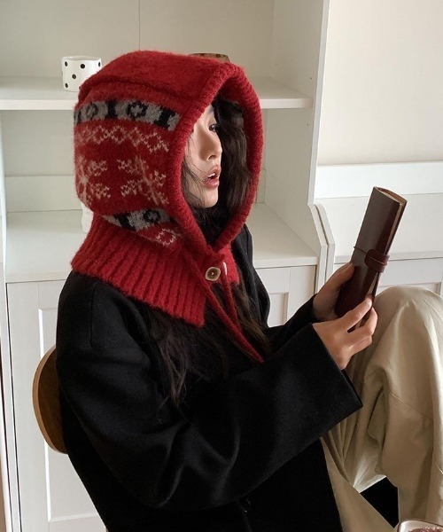セール】ノルディックフードウォーマー/バラクラバ（ニット