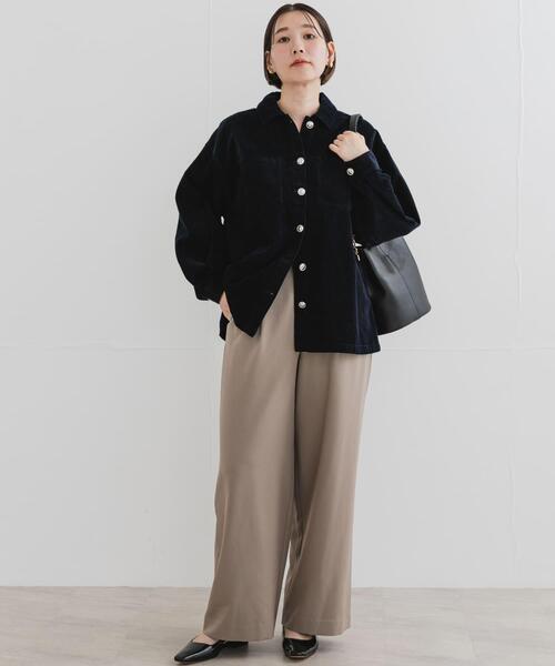 F by ROSSO（エフバイロッソ）の「『UR TECH SMOOTHLUXE』F by ROSSO　タックワイドパンツ（その他パンツ・レディース・ベージュ/ブラック/チャコールグレー・38/36/34）」の6枚目の写真