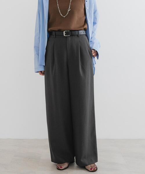 F by ROSSO（エフバイロッソ）の「『UR TECH SMOOTHLUXE』F by ROSSO　タックワイドパンツ（その他パンツ・レディース・ベージュ/ブラック/チャコールグレー・38/36/34）」の17枚目の写真