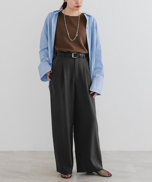 F by ROSSO（エフバイロッソ）の「『UR TECH SMOOTHLUXE』F by ROSSO　タックワイドパンツ（その他パンツ・レディース・ベージュ/ブラック/チャコールグレー・38/36/34）」の20枚目の写真