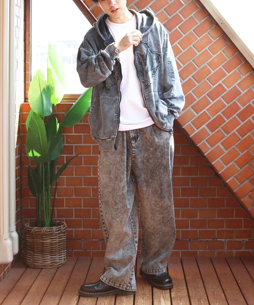 ８(eight)（エイト）の「グランジ加工ZIPプルパーカー（パーカー・メンズ・ホワイト/ブラウン/チャコールグレー・MEDIUM/LARGE）」の17枚目の写真