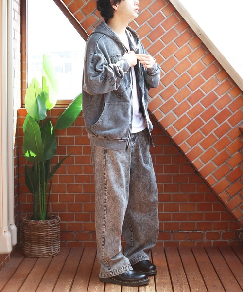 ８(eight)（エイト）の「グランジ加工ZIPプルパーカー（パーカー・メンズ・ホワイト/ブラウン/チャコールグレー・MEDIUM/LARGE）」の19枚目の写真