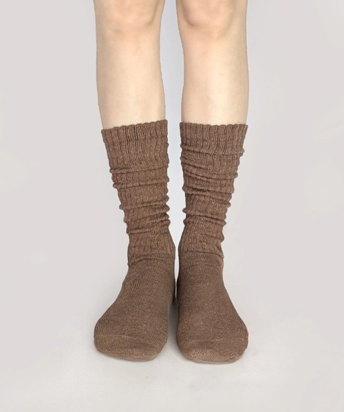 box408（ボックスヨンマルハチ）の「ルーズソックス 40cm丈 無地カラー（ソックス/靴下・レディース・ブラック/グレー/チャコールグレー/ホワイト/ブラウン/グリーン/ワインレッド/ベージュ/ネイビー/イエロー・23-25cm）」の21枚目の写真