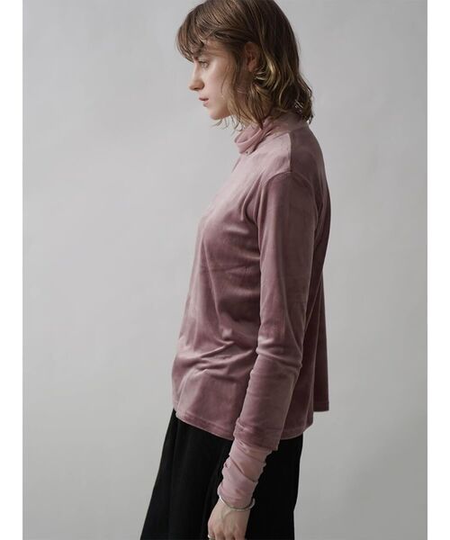 :ETHROF（イーサオブ）の「TULLE DOCKING VELOUR TOPS（Tシャツ/カットソー・レディース・フューシャピンク/ブラック/チャコール・MEDIUM）」の7枚目の写真