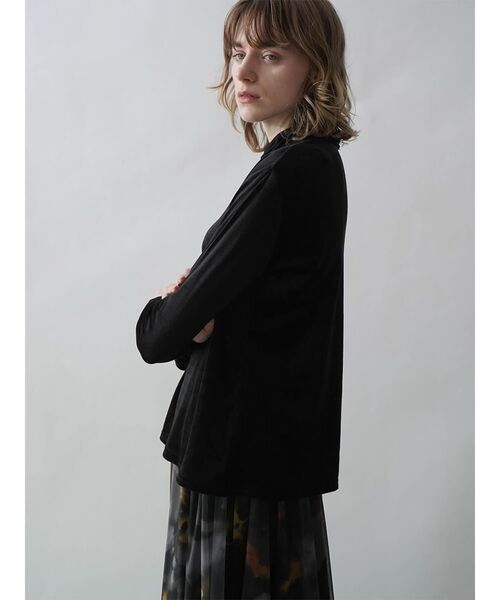:ETHROF（イーサオブ）の「TULLE DOCKING VELOUR TOPS（Tシャツ/カットソー・レディース・フューシャピンク/ブラック/チャコール・MEDIUM）」の15枚目の写真
