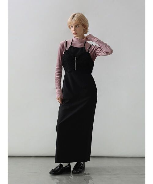 :ETHROF（イーサオブ）の「TULLE DOCKING VELOUR TOPS（Tシャツ/カットソー・レディース・フューシャピンク/ブラック/チャコール・MEDIUM）」の18枚目の写真