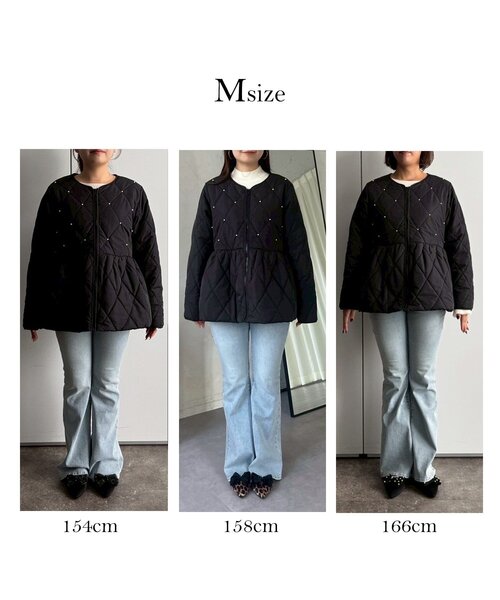 prose verse（プロズヴェール）の「キルティングパールペプラムブルゾン（ブルゾン・レディース・ブラック・MEDIUM/LARGE）」の19枚目の写真