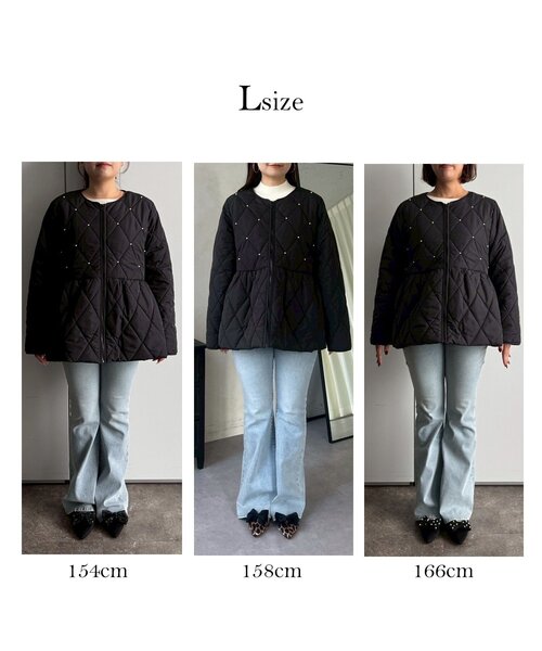 prose verse（プロズヴェール）の「キルティングパールペプラムブルゾン（ブルゾン・レディース・ブラック・MEDIUM/LARGE）」の17枚目の写真