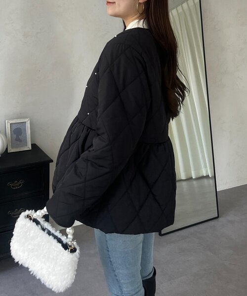 prose verse（プロズヴェール）の「キルティングパールペプラムブルゾン（ブルゾン・レディース・ブラック・MEDIUM/LARGE）」の16枚目の写真