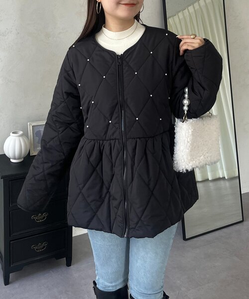 prose verse（プロズヴェール）の「キルティングパールペプラムブルゾン（ブルゾン・レディース・ブラック・MEDIUM/LARGE）」の6枚目の写真