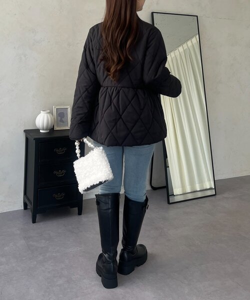 prose verse（プロズヴェール）の「キルティングパールペプラムブルゾン（ブルゾン・レディース・ブラック・MEDIUM/LARGE）」の5枚目の写真