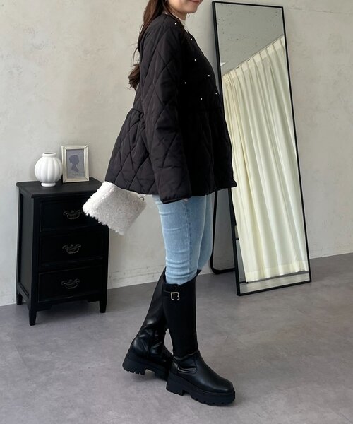 prose verse（プロズヴェール）の「キルティングパールペプラムブルゾン（ブルゾン・レディース・ブラック・MEDIUM/LARGE）」の9枚目の写真