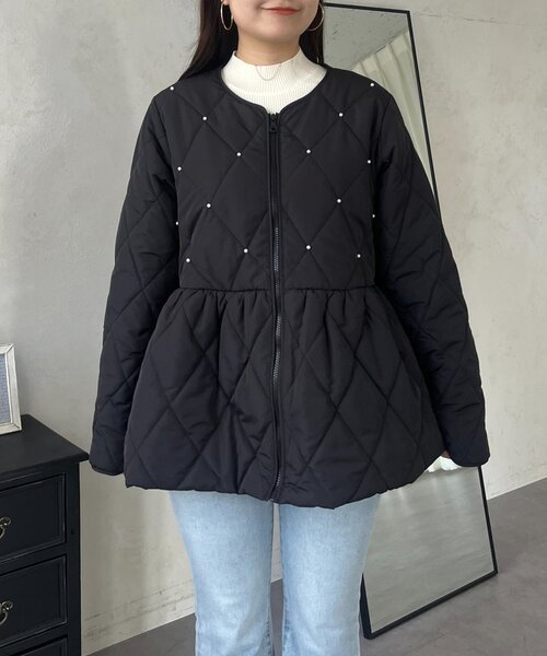prose verse（プロズヴェール）の「キルティングパールペプラムブルゾン（ブルゾン・レディース・ブラック・MEDIUM/LARGE）」の15枚目の写真