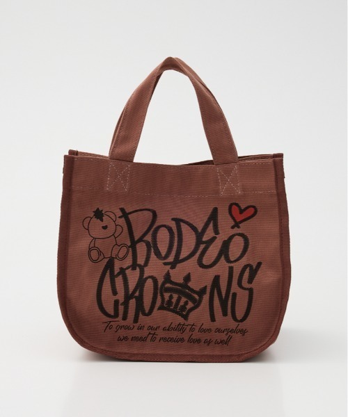 RODEO CROWNS WIDE BOWL(ロデオクラウンズワイドボウル)の「BRIDGE BEAR LOGO TOTE(トートバッグ・レディース・ブラウン/ピンク/ブラック・FREE)」の1枚目の写真