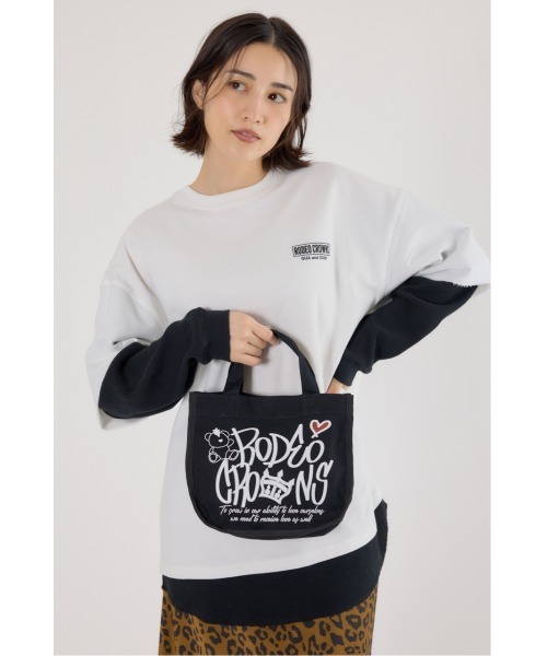 RODEO CROWNS WIDE BOWL(ロデオクラウンズワイドボウル)の「BRIDGE BEAR LOGO TOTE(トートバッグ・レディース・ブラウン/ピンク/ブラック・FREE)」の8枚目の写真