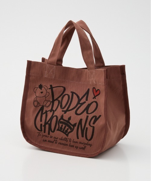 RODEO CROWNS WIDE BOWL(ロデオクラウンズワイドボウル)の「BRIDGE BEAR LOGO TOTE(トートバッグ・レディース・ブラウン/ピンク/ブラック・FREE)」の9枚目の写真