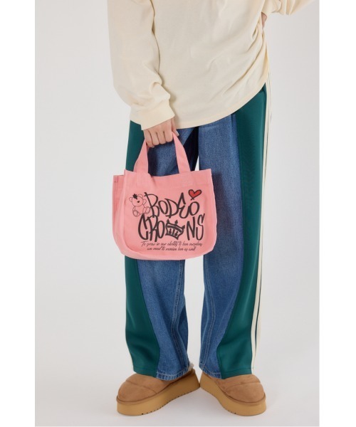 RODEO CROWNS WIDE BOWL(ロデオクラウンズワイドボウル)の「BRIDGE BEAR LOGO TOTE(トートバッグ・レディース・ブラウン/ピンク/ブラック・FREE)」の20枚目の写真