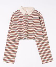ankoROCK（アンコロック）の「a.p.o.v. -ankoROCK's select- ボーダー甘編み裏毛クロップドラガーシャツ（Tシャツ/カットソー）」