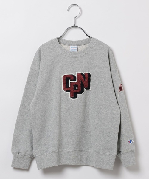 Champion(チャンピオン)の「【Champion(チャンピオン)】サガラ刺繍スウェット(KIDS)(スウェット・キッズ・グレー/ターコイズブルー/チャコール・120cm/130cm/140cm/150cm/160cm)」の2枚目の写真