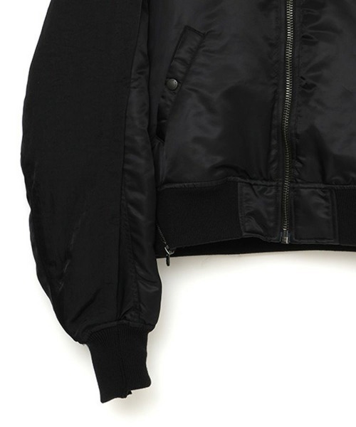 セール】【FACETASM】DISTORTED ZIPPER MA-1 / ブラック [JOO-JK-M04