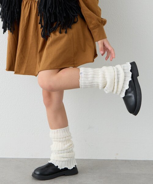 CIAOPANIC TYPY（チャオパニックティピー）の「【KIDS】リブレッグウォーマー（レッグウォーマー・キッズ・ブラック/オフホワイト・ONE SIZE）」の3枚目の写真