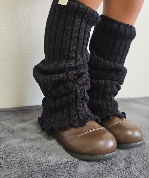 CIAOPANIC TYPY（チャオパニックティピー）の「【KIDS】リブレッグウォーマー（レッグウォーマー・キッズ・ブラック/オフホワイト・ONE SIZE）」の5枚目の写真