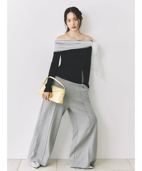 FRAY I.D（フレイアイディー）の「ウエストベロアリボンスウェットパンツ（その他パンツ・レディース・グレー/ピンク/オートミール・0/1）」の11枚目の写真