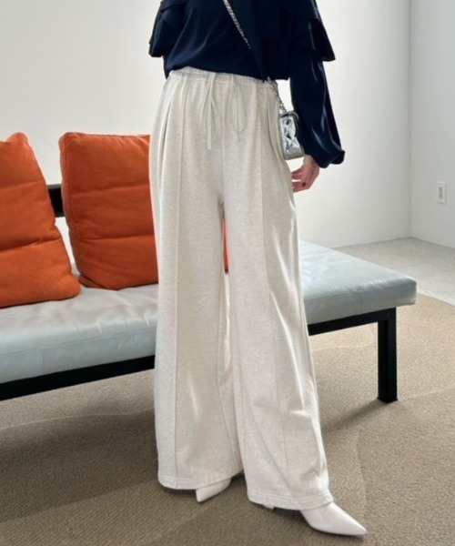 FRAY I.D（フレイアイディー）の「ウエストベロアリボンスウェットパンツ（その他パンツ・レディース・グレー/ピンク/オートミール・0/1）」の3枚目の写真