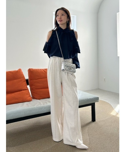 FRAY I.D（フレイアイディー）の「ウエストベロアリボンスウェットパンツ（その他パンツ・レディース・グレー/ピンク/オートミール・0/1）」の13枚目の写真