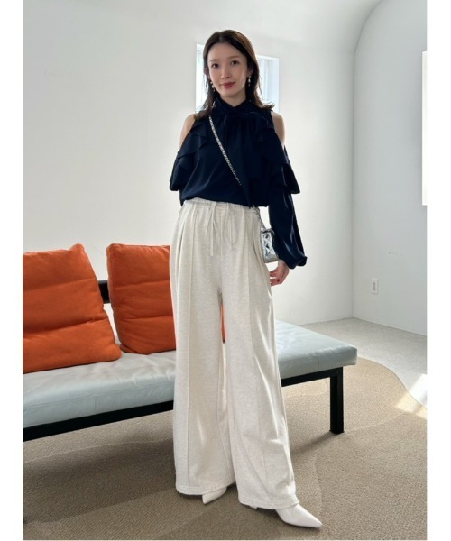 FRAY I.D（フレイアイディー）の「ウエストベロアリボンスウェットパンツ（その他パンツ・レディース・グレー/ピンク/オートミール・0/1）」の12枚目の写真