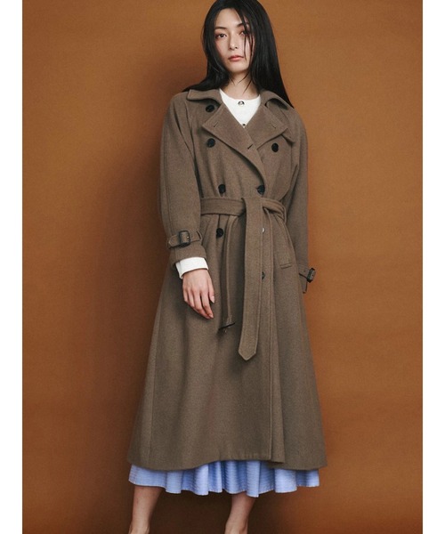 TONAL（トーナル）の「ウールトレンチコート（トレンチコート・レディース・ネイビー/ベビーピンク/モカ・SMALL/MEDIUM）」の2枚目の写真