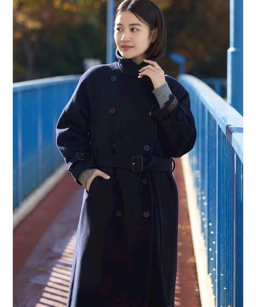 TONAL（トーナル）の「ウールトレンチコート（トレンチコート・レディース・ネイビー/ベビーピンク/モカ・SMALL/MEDIUM）」の7枚目の写真